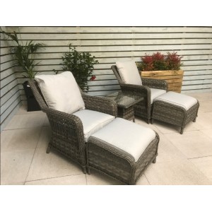 Signature Weave Garden Furniture Mia Grey Rattan 5 Piece Lounge Set Signature Weave Garden Furniture Mia Grey Rattan 5 Piece Lounge Set