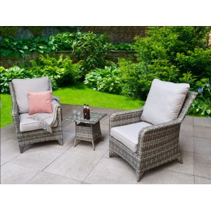 Signature Weave Garden Furniture Sarah Grey Rattan 3 Piece Lounge Set Signature Weave Garden Furniture Sarah Grey Rattan 3 Piece Lounge Set
