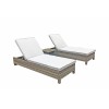 Signature Weave Garden Furniture Sarena Triple Weave Grey Sunbeds and Side Table Set