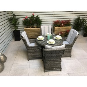 Signature Weave Garden Furniture Victoria Grey 100cm Round Dining Table Only Signature Weave Garden Furniture Victoria Grey 100cm Round Dining Table Only