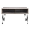 Owen Retro Wooden Furniture Grey 2 Shelves TV Stand