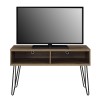 Owen Retro Wooden Furniture Walnut 2 Shelves TV Stand