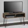 Owen Retro Wooden Furniture Walnut 2 Shelves TV Stand