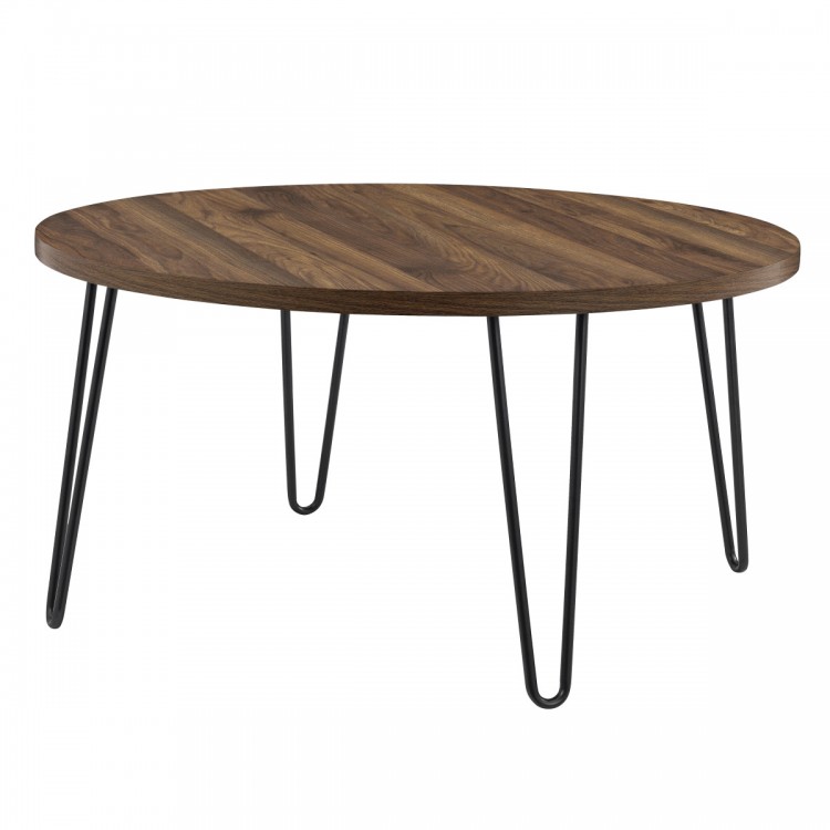 Owen Round Wooden Furniture Walnut Coffee Table