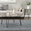 Owen Round Wooden Furniture Grey Oak Coffee Table