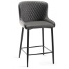 Bentley Designs Cezanne Furniture Dark Grey Faux Leather Bar Stools (Pair)