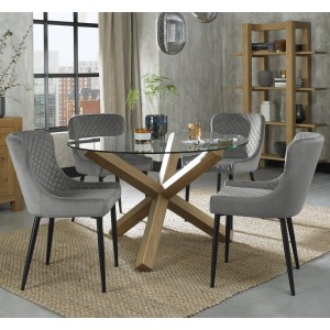 Bentley Designs Furniture Turin Round 120cm 4 Seater Glass Dining Room Set Bentley Designs Furniture Turin Round 120cm 4 Seater Glass Dining Room Set