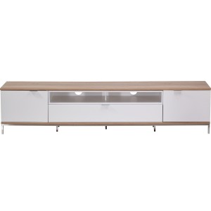 Alphason Furniture Chaplin White and Light Oak Open Shelf TV Cabinet Alphason Furniture Chaplin White and Light Oak Open Shelf TV Cabinet