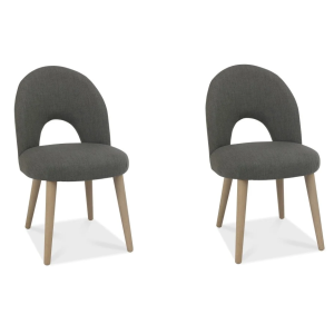 Bentley Designs Dansk Oak Furniture Cold Steel Dining Chair (Pair)  
