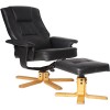 Alphason Furniture Drake Black Reclining Chair with Footstool Set