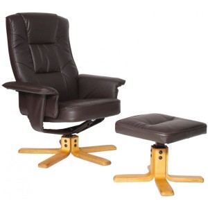 Alphason Furniture Drake Brown Reclining Chair with Footstool Set Alphason Furniture Drake Brown Reclining Chair with Footstool Set