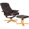 Alphason Furniture Drake Brown Reclining Chair with Footstool Set