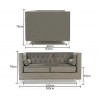 New England Furniture Grey Velvet Upholstery 3 Seater Sofa PT32292
