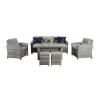 Signature Weave Garden Furniture Amy Grey Rattan 3 Seat Sofa Dining Set