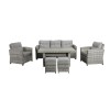 Signature Weave Garden Furniture Amy Grey Rattan 3 Seat Sofa Dining Set