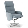 Alphason Furniture Belding Grey Reclining Chair with Footstool Set