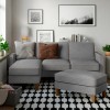 Alphason Furniture Novogratz Ottoman Grey Bowen Fabric Footstool