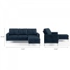 Alphason Furniture Chapman Blue Velvet L Shaped Corner Sofa