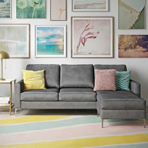 Alphason Furniture Chapman Grey Velvet L Shaped Corner Sofa Alphason Furniture Chapman Grey Velvet L Shaped Corner Sofa