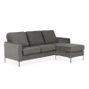 Alphason Furniture Chapman Grey Velvet L Shaped Corner Sofa