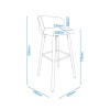 Alphason Furniture Claremont Grey Bar Stool ABS2169GRY