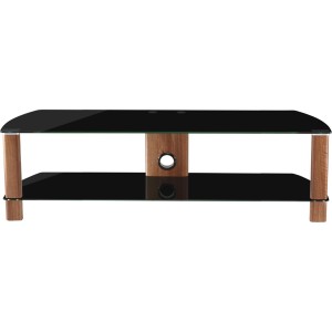 Alphason Furniture Century Black with Walnut Glass Shelf TV Stand Alphason Furniture Century Black with Walnut Glass Shelf TV Stand