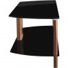 Alphason Furniture Century Black with Walnut Glass Shelf TV Stand