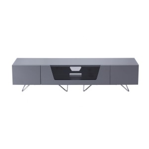 Alphason Furniture Chromium Cab Grey Glass Top TV Cabinet Alphason Furniture Chromium Cab Grey Glass Top TV Cabinet