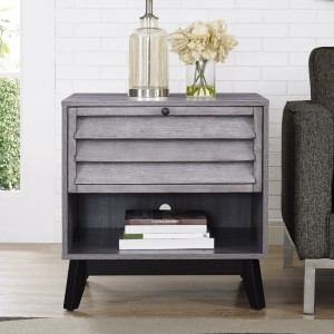 Vaughn Wooden Furniture Grey Bedside Table Vaughn Wooden Furniture Grey Bedside Table