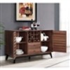 Vaughn Wooden Furniture 4 Shelves 2 Doors Wine Cabinet