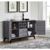 Vaughn Wooden Furniture 4 Shelves 2 Doors Grey Wine Cabinet