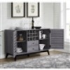 Vaughn Wooden Furniture 4 Shelves 2 Doors Grey Wine Cabinet