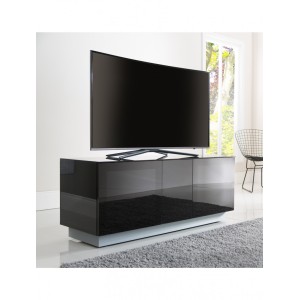 Alphason Furniture Element Modular Black Glass Shelf Tv Stand