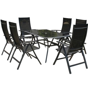 Royalcraft Sorrento 7pc Black Rectangular Deluxe Recliner Set Royalcraft Sorrento 7pc Black Rectangular Deluxe Recliner Set
