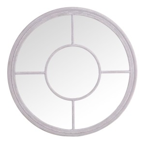 1 Florence Furniture Round Window Mirror Grey MR06-G