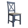 Wittenham Blue Painted Furniture Cross Back Dining Chair