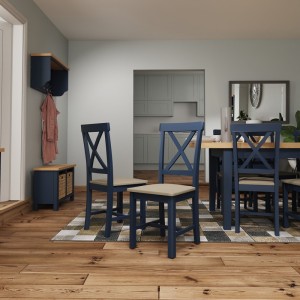 Wittenham Blue Painted Furniture Cross Back Dining Chair Wittenham Blue Painted Furniture Cross Back Dining Chair