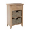 Exeter Light Oak Furniture 1 Drawer 2 Basket Cabinet