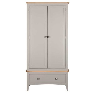 Alfriston Grey Painted Furniture Double Wardrobe with Drawer Alfriston Grey Painted Furniture Double Wardrobe with Drawer