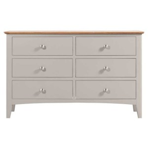 Alfriston Grey Painted Furniture 6 Drawer Wide Chest