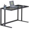 Alphason Office Furniture Air Desk Smoked Glass & Black Metal Workstation