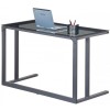 Alphason Office Furniture Air Desk Smoked Glass & Black Metal Workstation