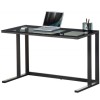 Alphason Office Furniture Air Desk Smoked Glass & Black Metal Workstation