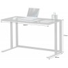 Alphason Office Furniture Air Desk Smoked Glass & Black Metal Workstation