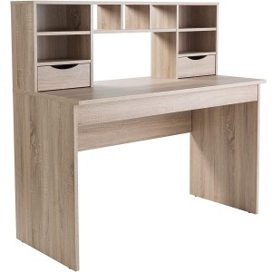 Alphason Office Furniture Albion Oak Computer Desk with Hutch - PRE ORDER Alphason Office Furniture Albion Oak Computer Desk with Hutch - PRE ORDER