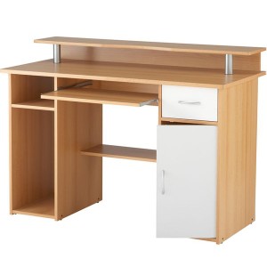 Alphason Office Furniture Albany Beech and White Computer Desk Alphason Office Furniture Albany Beech and White Computer Desk