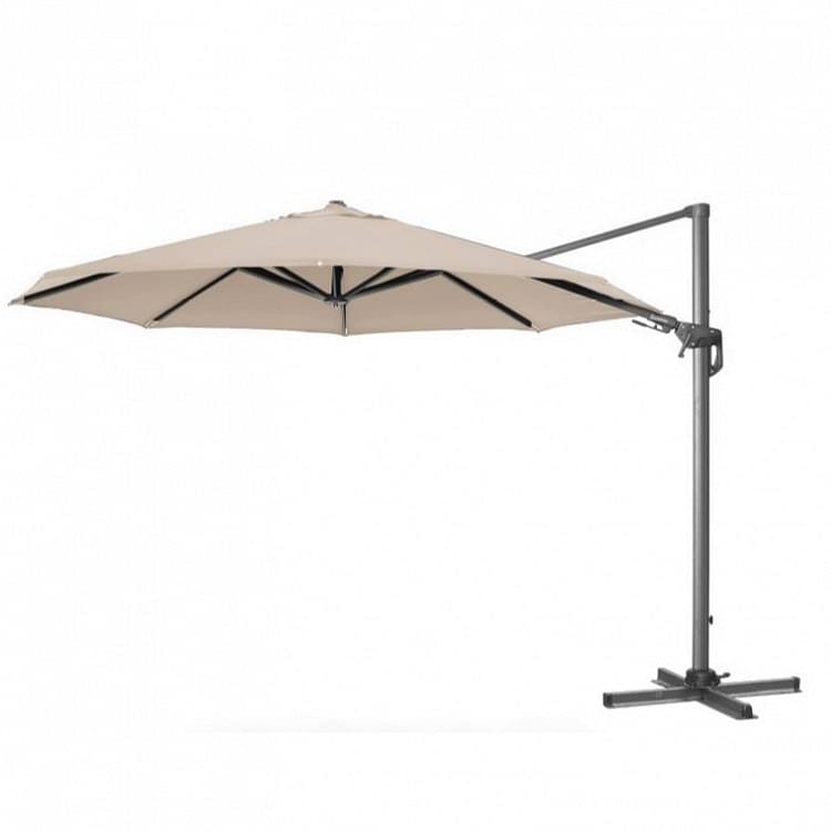 Nova Garden Furniture Genesis 3.5m Round Aluminium Beige Cantilever Parasol