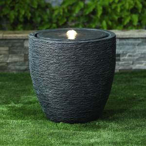 Nova Garden Furniture Jalen Dark Grey Water Feature with 1 LED Light Nova Garden Furniture Jalen Dark Grey Water Feature with 1 LED Light