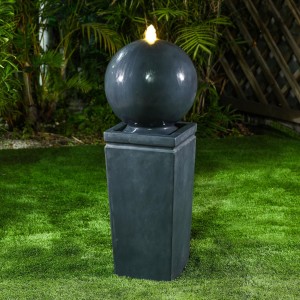 Nova Garden Furniture Salem Dark Grey Water Feature with 1 LED Light   Nova Garden Furniture Salem Dark Grey Water Feature with 1 LED Light Â