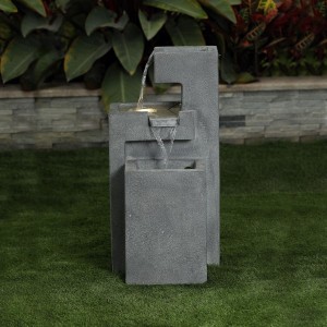 Nova Garden Furniture Renfrew Light Grey Water Feature with 2 LED Lights
